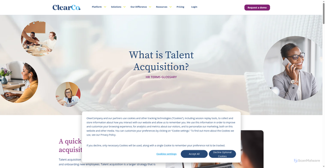 Security scan screenshot of https://info.clearcompany.com/glossary/what-is-talent-acquisition