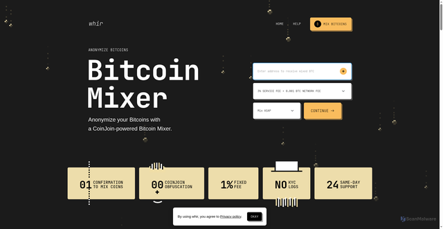 Security scan screenshot of whir-mixer.com