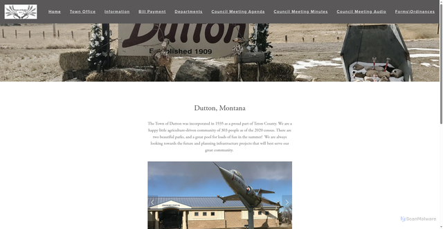 Security scan screenshot of https://townofdutton.com/