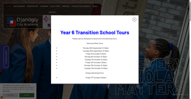 Security scan screenshot of https://www.djanogly.notts.sch.uk/