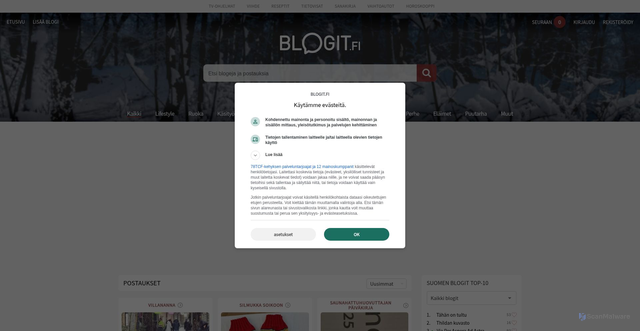 Security scan screenshot of https://www.blogit.fi
