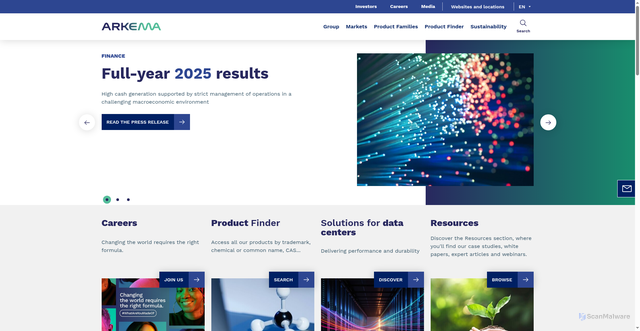 Security scan screenshot of https://arkema.com