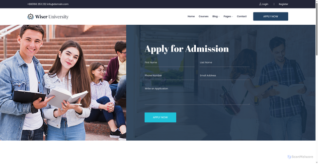 Security scan screenshot of https://toxicsnake-wifes.com/Admissions.html