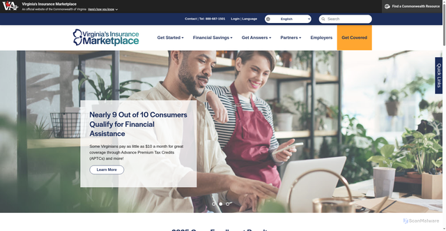 Security scan screenshot of https://www.marketplace.virginia.gov/