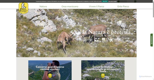 Security scan screenshot of https://www.parcoabruzzo.it/