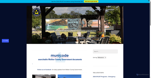 Security scan screenshot of https://walkercountyga.gov/