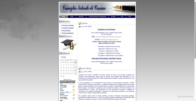 Security scan screenshot of https://www.consiglionotarilecassino.it