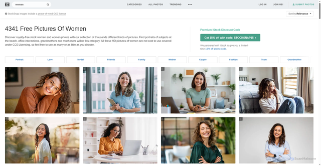 Security scan screenshot of https://23dqaz.pages.dev/search/woman