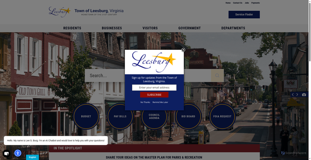 Security scan screenshot of https://www.leesburgva.gov/
