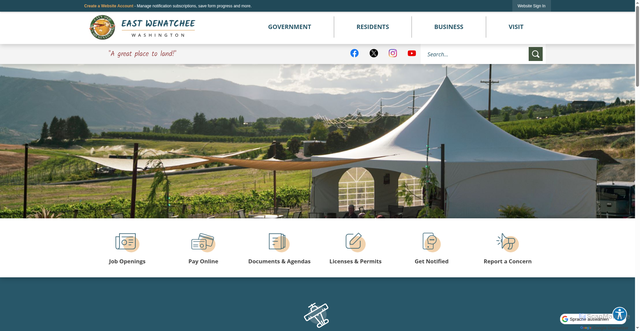 Security scan screenshot of https://eastwenatcheewa.gov/