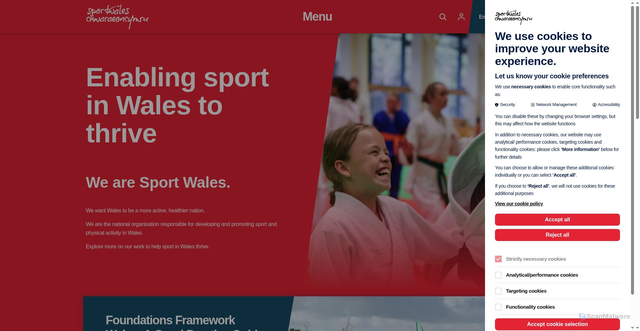 Security scan screenshot of https://www.sport.wales/