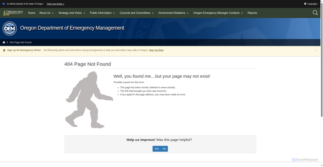 Security scan screenshot of https://www.oregon.gov/oem/emresources/pages/continuity-of-operations-planning.aspx?utm_source=OEM&utm_medium=egov_redirect&utm_campaign=https%3A%2F%2Foregoncoop.gov%2F