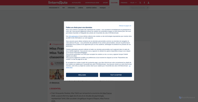 Security scan screenshot of https://www.linternaute.com/television/programme/9360825-miss-france-2026-la-gagnante-devoilee-en-direct-decouvrez-les-5finalistes/