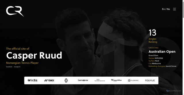 Security scan screenshot of https://www.casper-ruud.com/