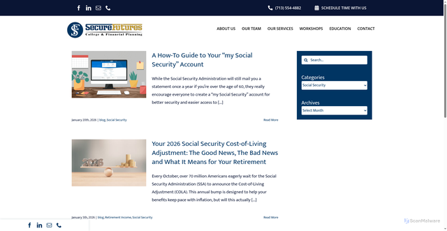 Security scan screenshot of https://secure-futures.com/category/social-security/