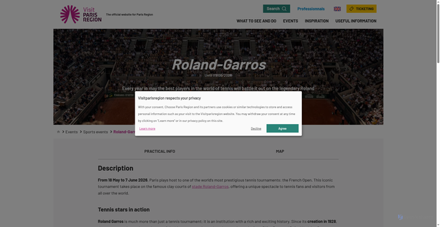 Security scan screenshot of https://www.visitparisregion.com/en/roland-garros