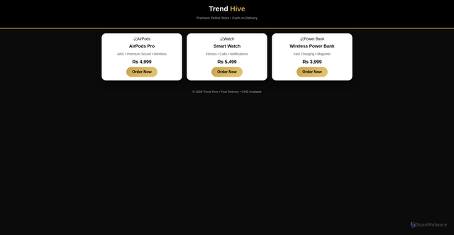 Security scan screenshot of https://trendhive-t45fqilyyf.edgeone.app/