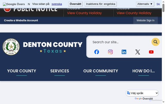Security scan screenshot of https://www.dentoncounty.gov/1846/Denton-County-Conversations