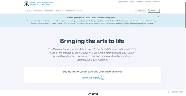 Security scan screenshot of https://canadacouncil.ca/