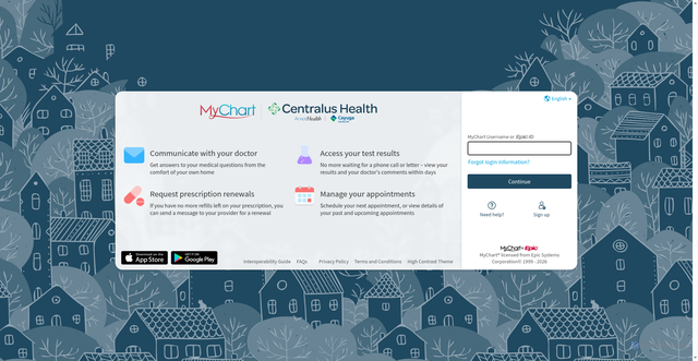 Security scan screenshot of https://mychart.centralushealth.org