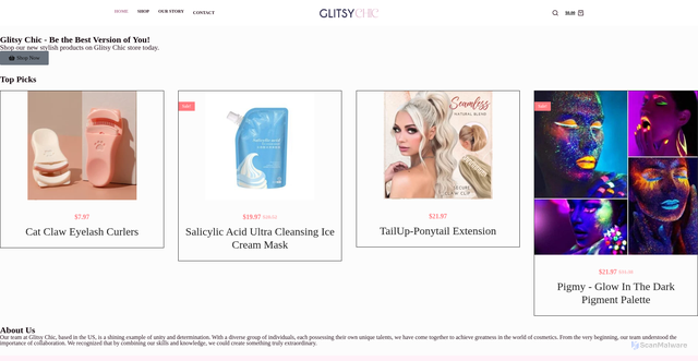 Security scan screenshot of https://glitsychic.com