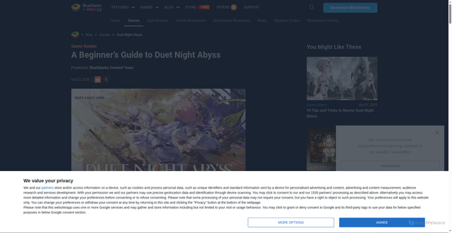Security scan screenshot of https://www.bluestacks.com/blog/game-guides/duet-night-abyss/dna-beginners-guide-en.html