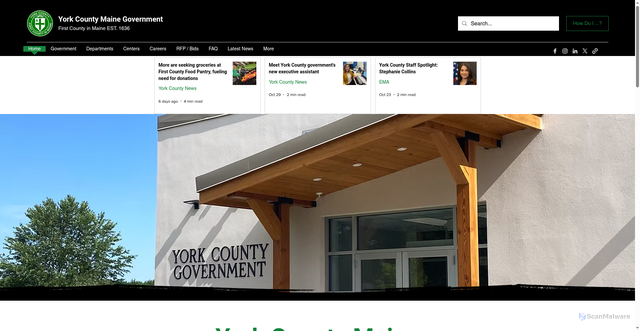 Security scan screenshot of https://www.yorkcountymaine.gov/