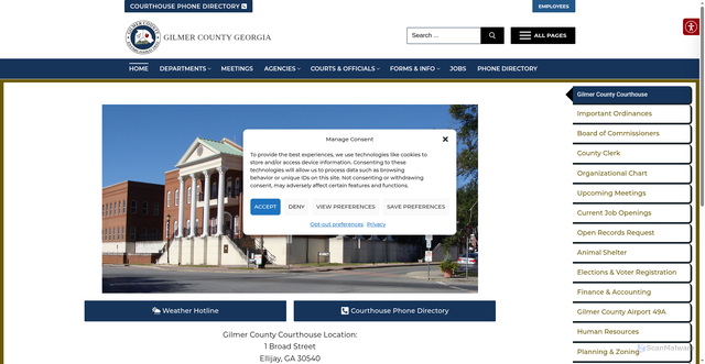 Security scan screenshot of https://gilmercounty-ga.gov/