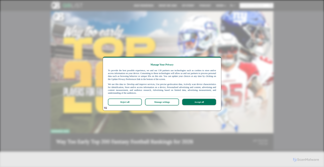Security scan screenshot of https://football.pitcherlist.com