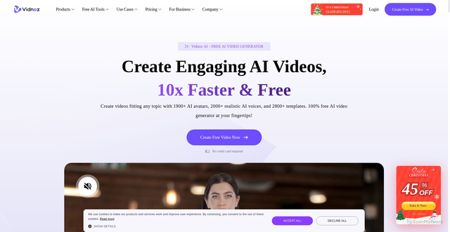 Security scan screenshot of https://vidnoz.com