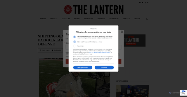 Security scan screenshot of https://www.thelantern.com/2025/04/shifting-gears-nfl-veteran-matt-patricia-takes-over-ohio-states-defense/