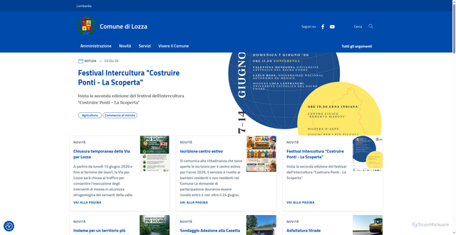 Security scan screenshot of https://www.comune.lozza.va.it