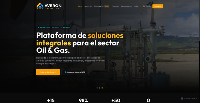 Security scan screenshot of http://averonenergy.com/