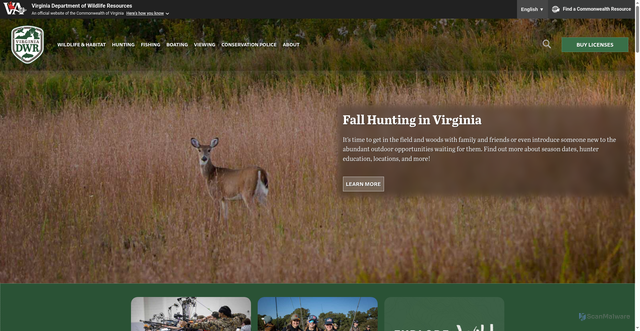 Security scan screenshot of https://dwr.virginia.gov/