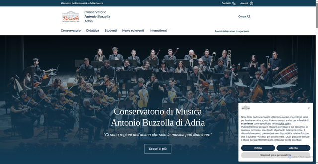 Security scan screenshot of https://www.conservatorioadria.it/