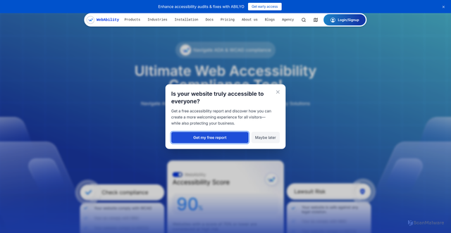 Security scan screenshot of https://webability.io