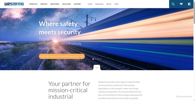 Security scan screenshot of https://www2.westermo.com/