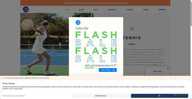 Security scan screenshot of https://www.bayclubs.com/amenity/tennis