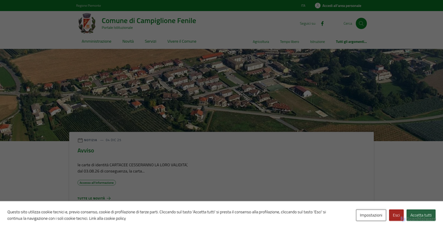 Security scan screenshot of https://www.comune.campiglionefenile.to.it/