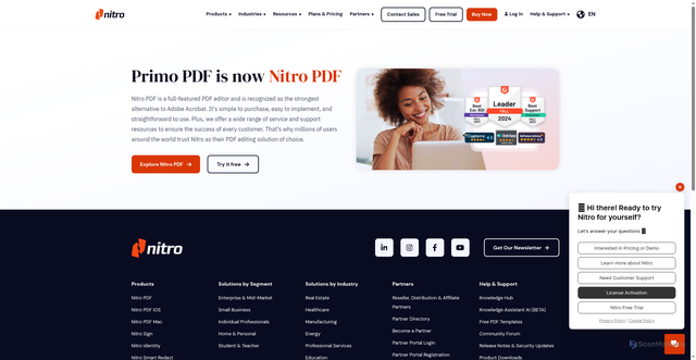Security scan screenshot of https://www.primopdf.com