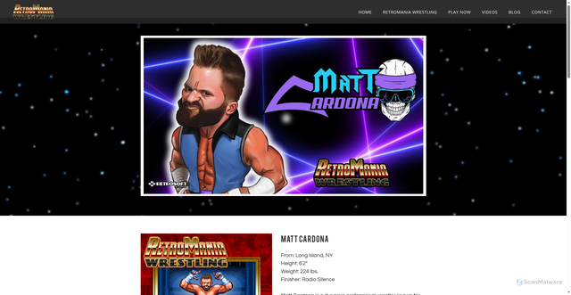 Security scan screenshot of https://www.retromaniawrestling.com/matt-cardona.html