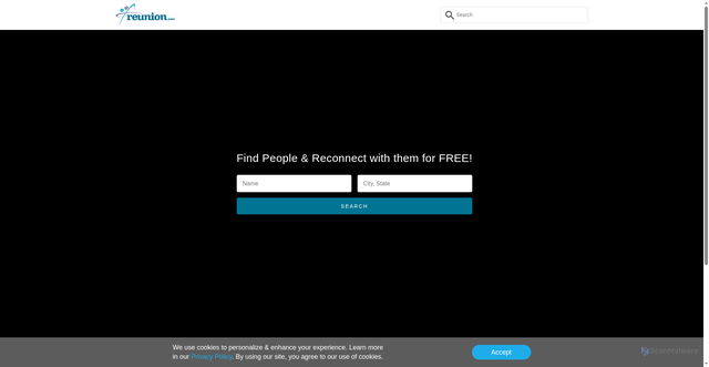 Security scan screenshot of https://www.reunion.com/