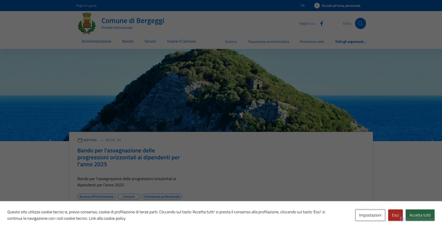 Security scan screenshot of https://comune.bergeggi.sv.it/
