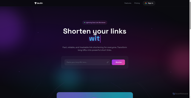 Security scan screenshot of https://tautin.app