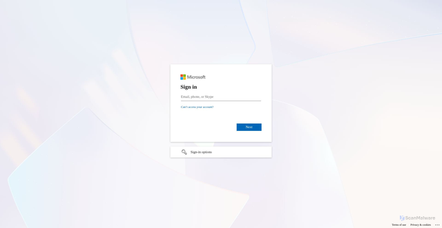 Security scan screenshot of https://harcros-my.sharepoint.com
