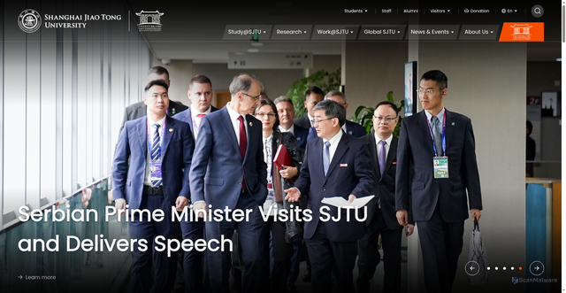 Security scan screenshot of https://en.sjtu.edu.cn/