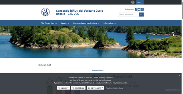 Security scan screenshot of https://www.consorziorifiutivco.it/it-it/home