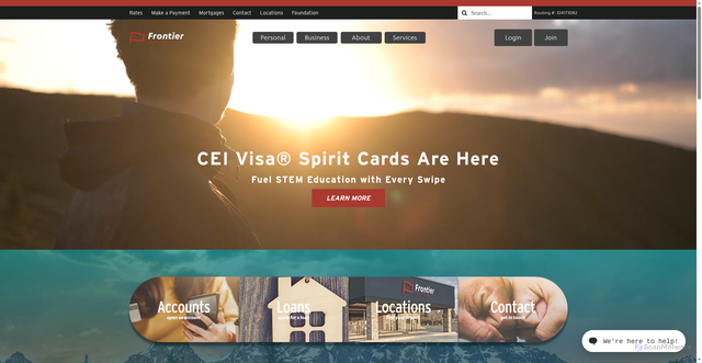 Security scan screenshot of https://frontiercreditunion.com/loans/home/(800)%20727-9961