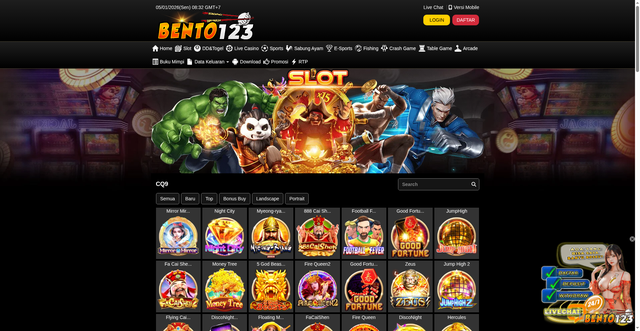 Security scan screenshot of https://ndxx1-bento123.com/desktop/game/slot/cq9