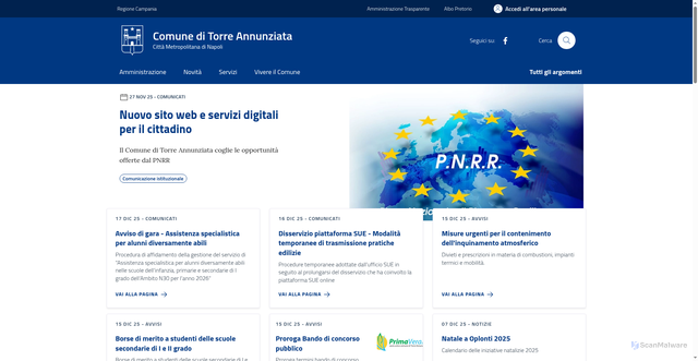 Security scan screenshot of https://comune.torreannunziata.na.it/